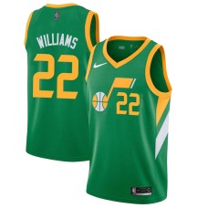 Utah Jazz #22 Nate Williams Jersey -Green 2020-2021 Earned