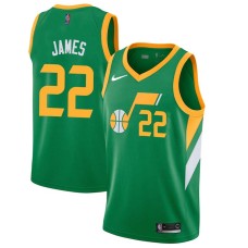 Utah Jazz #22 Henry James Jersey -Green 2020-2021 Earned