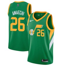 Utah Jazz #26 John Amaechi Jersey -Green 2020-2021 Earned