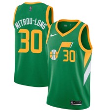 Utah Jazz #30 Naz Mitrou-Long Jersey -Green 2020-2021 Earned