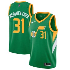 Utah Jazz #31 Joe Meriweather Jersey -Green 2020-2021 Earned