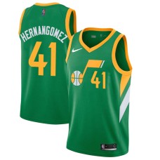 Utah Jazz #41 Juancho Hernangomez Jersey -Green 2020-2021 Earned