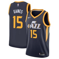 Utah Jazz #15 Sundiata Gaines Jersey -Navy