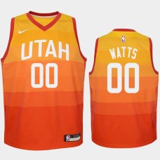 Utah Jazz #00 Slick Watts Jersey -Orange 2017-2018 City