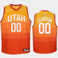 Utah Jazz #00 Jordan Clarkson Jersey -Orange 2017-2018 City