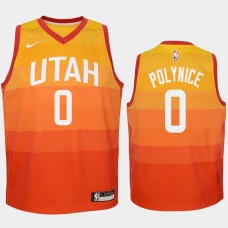 Utah Jazz #0 Olden Polynice Jersey -Orange 2017-2018 City