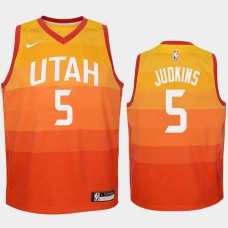 Utah Jazz #5 Jeff Judkins Jersey -Orange 2017-2018 City