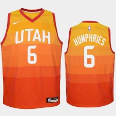 Utah Jazz #6 Jay Humphries Jersey -Orange 2017-2018 City