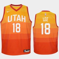 Utah Jazz #18 Ron Lee Jersey -Orange 2017-2018 City