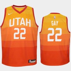 Utah Jazz #22 Rudy Gay Jersey -Orange 2017-2018 City