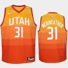 Utah Jazz #31 Joe Meriweather Jersey -Orange 2017-2018 City