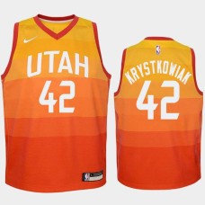 Utah Jazz #42 Larry Krystkowiak Jersey -Orange 2017-2018 City