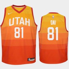 Utah Jazz #81 Miye Oni Jersey -Orange 2017-2018 City