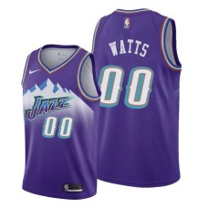 Utah Jazz #00 Slick Watts Jersey -Purple Throwback