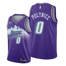 Utah Jazz #0 Olden Polynice Jersey -Purple Throwback