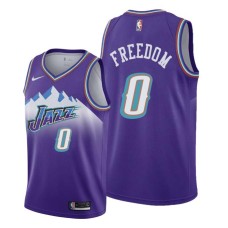 Utah Jazz #0 Enes Freedom Jersey -Purple Throwback