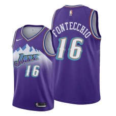 Utah Jazz #16 Simone Fontecchio Jersey -Purple Throwback