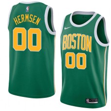 Boston Celtics #00 Kleggie Hermsen Jersey -Green_Gold 2018-2019 Earned