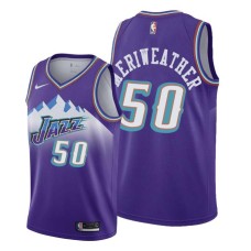 Utah Jazz #50 Joe Meriweather Jersey -Purple Throwback