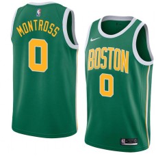 Boston Celtics #0 Eric Montross Jersey -Green_Gold 2018-2019 Earned