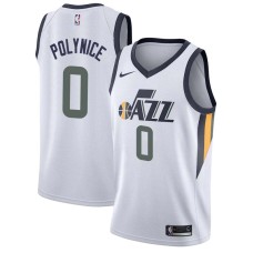 Utah Jazz #0 Olden Polynice Jersey -White