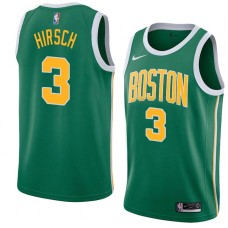 Boston Celtics #3 Mel Hirsch Jersey -Green_Gold 2018-2019 Earned