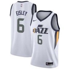 Utah Jazz #6 Howard Eisley Jersey -White