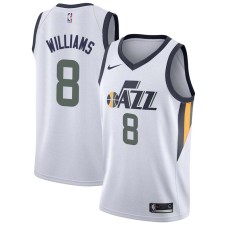 Utah Jazz #8 Deron Williams Jersey -White