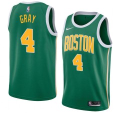 Boston Celtics #4 Wyndol Gray Jersey -Green_Gold 2018-2019 Earned