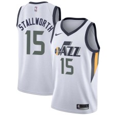 Utah Jazz #15 Bud Stallworth Jersey -White