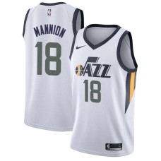 Utah Jazz #18 Pace Mannion Jersey -White