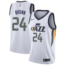 Utah Jazz #24 Raymond Brown Jersey -White