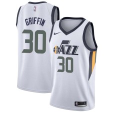 Utah Jazz #30 Paul Griffin Jersey -White