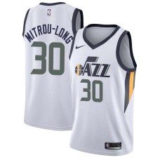 Utah Jazz #30 Naz Mitrou-Long Jersey -White