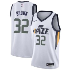 Utah Jazz #32 John Brown Jersey -White