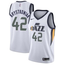 Utah Jazz #42 Larry Krystkowiak Jersey -White