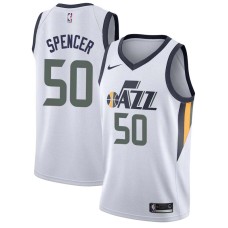 Utah Jazz #50 Felton Spencer Jersey -White