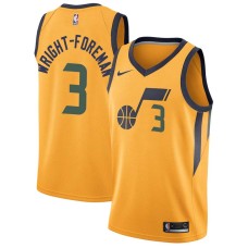 Utah Jazz #3 Justin Wright-Foreman Jersey -Yellow