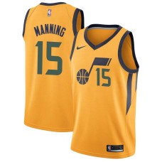 Utah Jazz #15 Danny Manning Jersey -Yellow