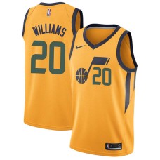 Utah Jazz #20 Duck Williams Jersey -Yellow