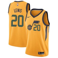 Utah Jazz #20 Quincy Lewis Jersey -Yellow