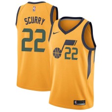 Utah Jazz #22 Carey Scurry Jersey -Yellow