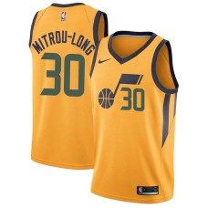 Utah Jazz #30 Naz Mitrou-Long Jersey -Yellow