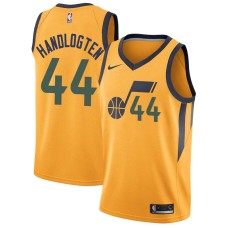 Utah Jazz #44 Ben Handlogten Jersey -Yellow