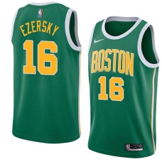 Boston Celtics #16 Johnny Ezersky Jersey -Green_Gold 2018-2019 Earned