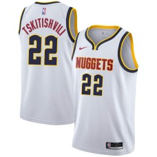 Denver Nuggets #22 Nikoloz Tskitishvili Jersey -White