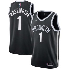 Brooklyn Nets #1 Pearl Washington Jersey -Black