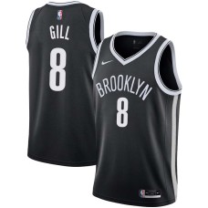 Brooklyn Nets #8 Eddie Gill Jersey -Black