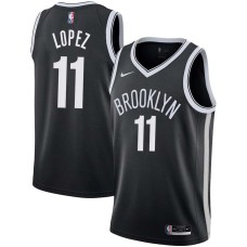 Brooklyn Nets #11 Brook Lopez Jersey -Black