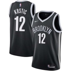 Brooklyn Nets #12 Nenad Krstic Jersey -Black